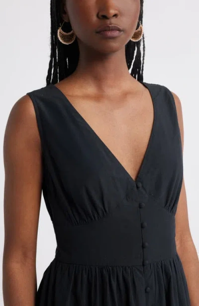 Treasure & Bond Lace Detail Sleeveless Cotton Dress In Black