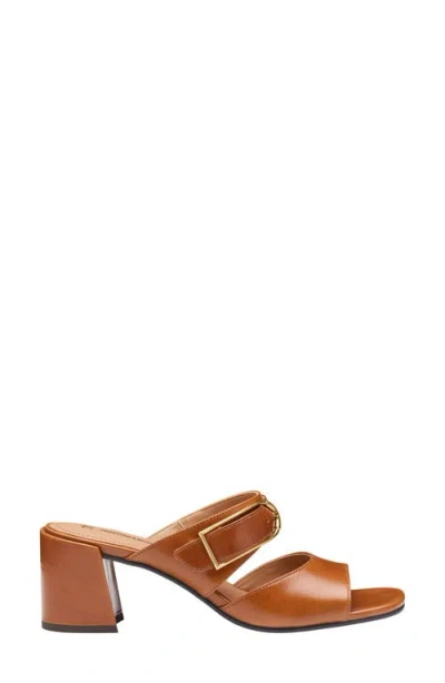 Johnston & Murphy Everly Buckle Slide Sandal In Brown