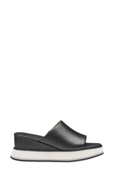 Johnston & Murphy Colleen Platform Wedge Slide Sandal In Black