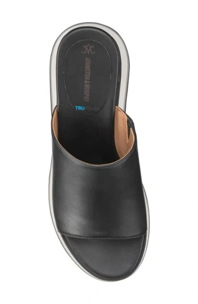Johnston & Murphy Colleen Platform Wedge Slide Sandal In Black