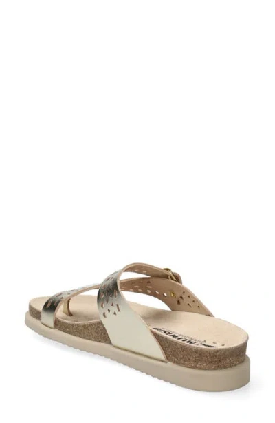 Mephisto Helena Perforated Toe Loop Sandal In Gold