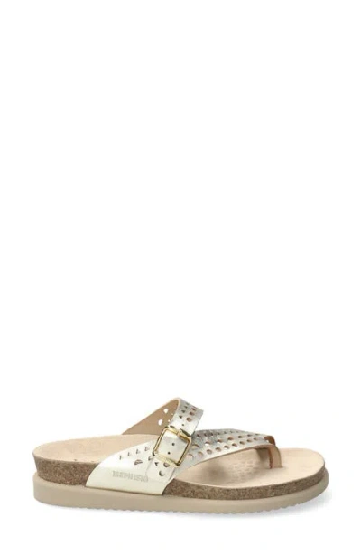 Mephisto Helena Perforated Toe Loop Sandal In Gold