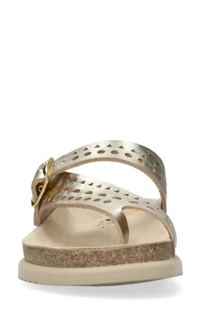 Mephisto Helena Perforated Toe Loop Sandal In Gold