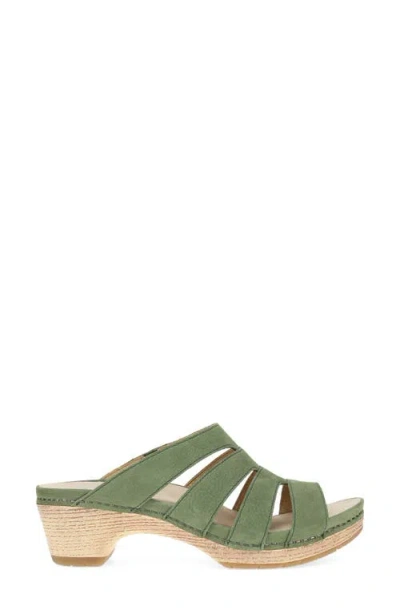Dansko Lyndi Platform Slide Sandal In Green