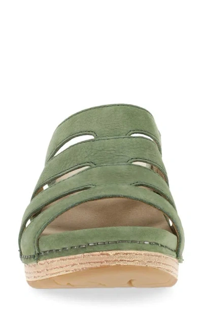 Dansko Lyndi Platform Slide Sandal In Green