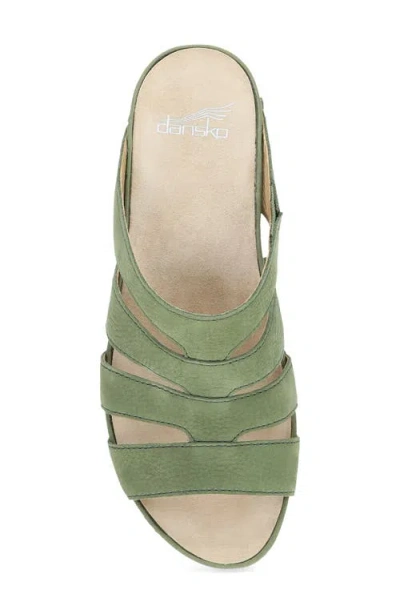 Dansko Lyndi Platform Slide Sandal In Green