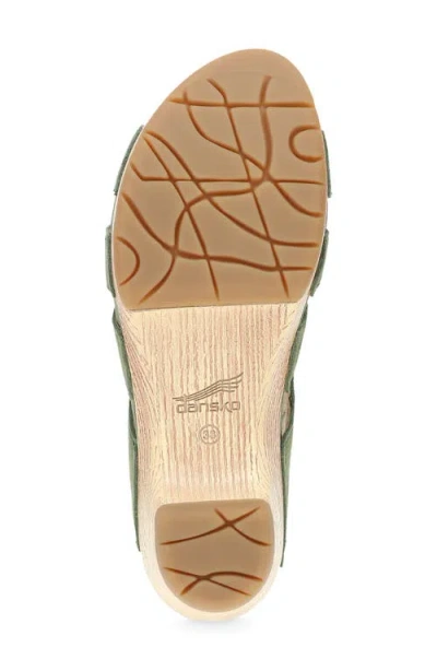 Dansko Lyndi Platform Slide Sandal In Green