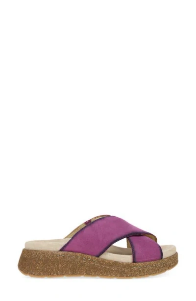 Dansko Bridget Platform Wedge Slide Sandal In Purple