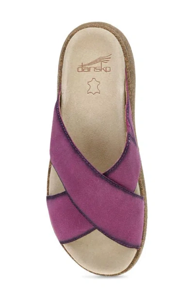 Dansko Bridget Platform Wedge Slide Sandal In Purple