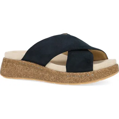 Dansko Bridget Platform Wedge Slide Sandal In Black