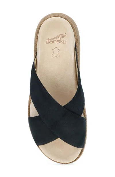 Dansko Bridget Platform Wedge Slide Sandal In Black