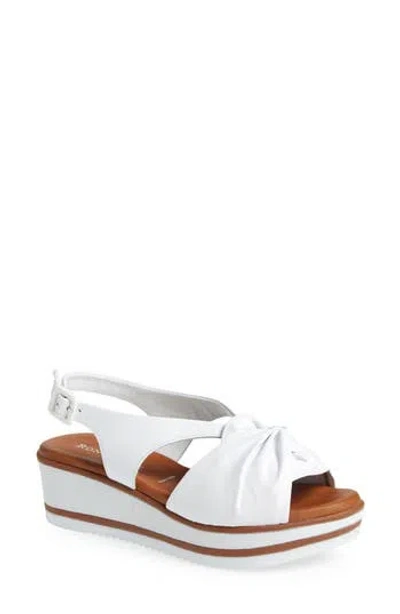 Ron White Prissy Slingback Platform Wedge Sandal In White