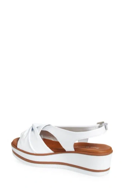 Ron White Prissy Slingback Platform Wedge Sandal In White