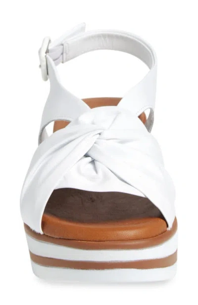 Ron White Prissy Slingback Platform Wedge Sandal In White