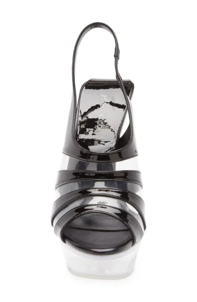 Jeffrey Campbell Slo Mo Slingback Platform Wedge Sandal In Black