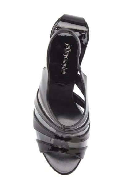 Jeffrey Campbell Slo Mo Slingback Platform Wedge Sandal In Black