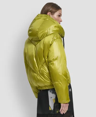Dkny Women's Cropped Puffer Jacket In Yellow