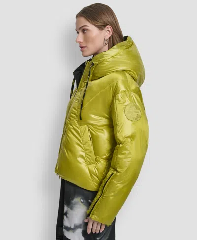 Dkny Women's Cropped Puffer Jacket In Yellow
