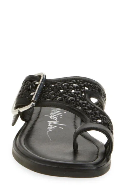 3.1 Phillip Lim Leather Macrame Z-strap Slide Sandals In Black