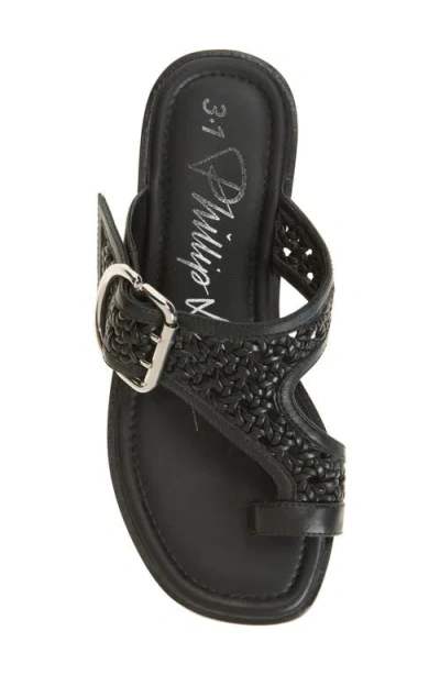 3.1 Phillip Lim Leather Macrame Z-strap Slide Sandals In Black