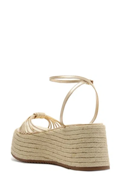 Schutz Livia Platform Wedge Sandal In Gold