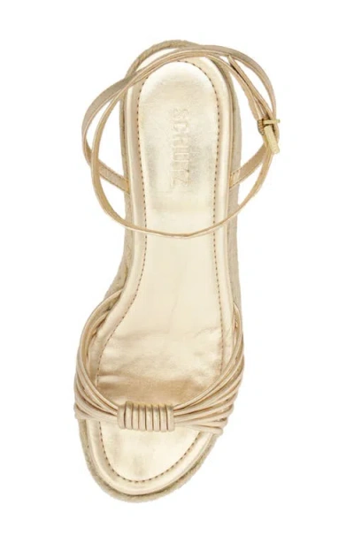 Schutz Livia Platform Wedge Sandal In Gold