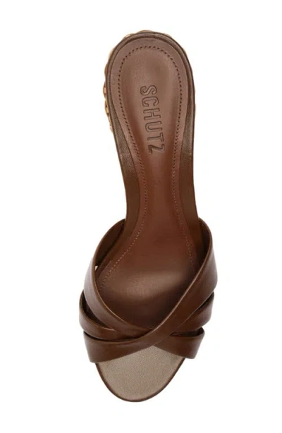 Schutz Keefa Straw Mule Heel In Brown, Women's At Urban Outfitters In Brown