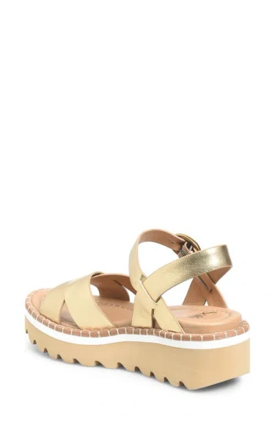 Söfft Ruthie Ankle Strap Platform Wedge Sandal In Gold
