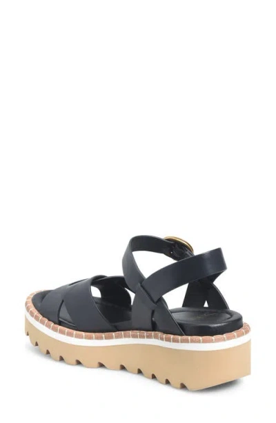 Söfft Ruthie Ankle Strap Platform Wedge Sandal In Black