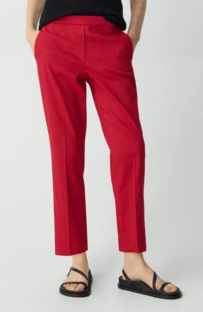 Theory Treeca Pull-on Pant In Good Linen In Red