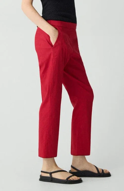 Theory Treeca Pull-on Pant In Good Linen In Red