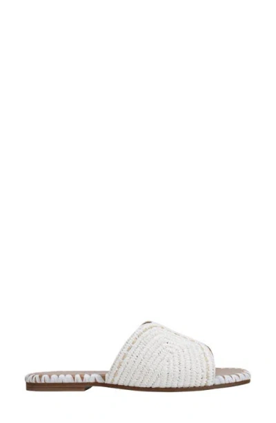 Marc Fisher Ltd Multi Woven Flat Slide Sandals In White