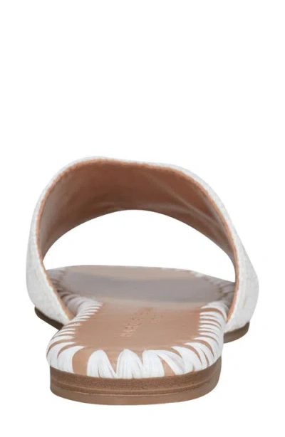 Marc Fisher Ltd Multi Woven Flat Slide Sandals In White