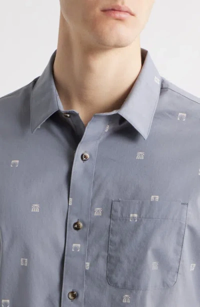 Travismathew French Rivera Short Sleeve Button-up Shirt In Gray
