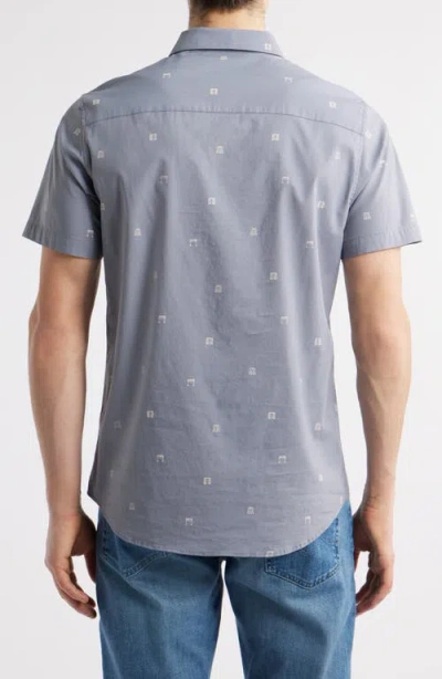 Travismathew French Rivera Short Sleeve Button-up Shirt In Gray