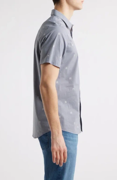 Travismathew French Rivera Short Sleeve Button-up Shirt In Gray