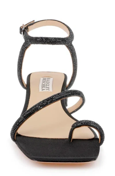 Badgley Mischka Collection Dakotah Ankle Strap Toe Loop Sandal In Black