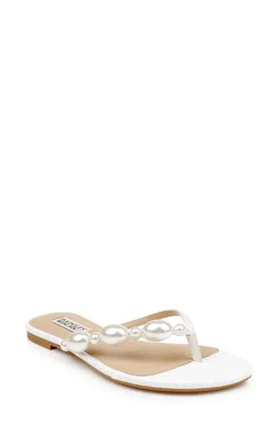 Badgley Mischka Collection Dyana Flip Flop In White