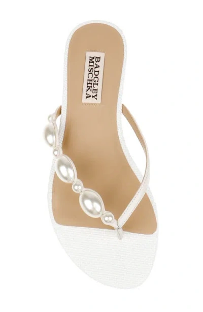 Badgley Mischka Collection Dyana Flip Flop In White