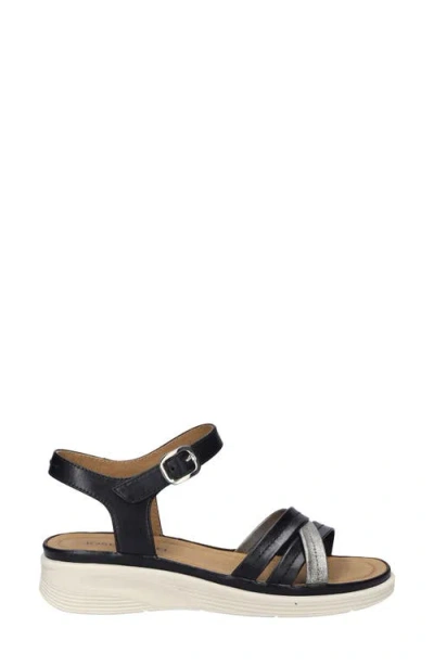 Josef Seibel Sevran Ankle Strap Platform Wedge Sandal In Black