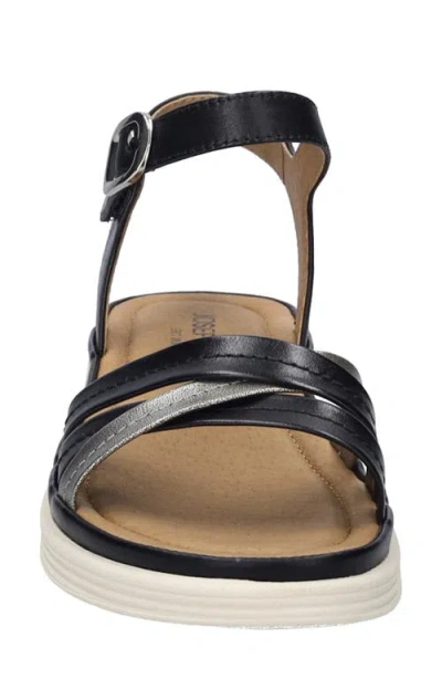 Josef Seibel Sevran Ankle Strap Platform Wedge Sandal In Black
