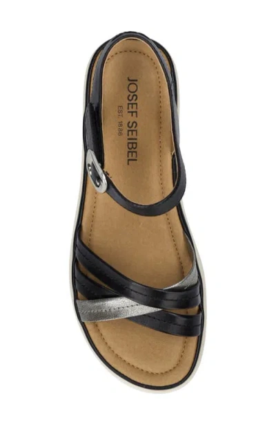 Josef Seibel Sevran Ankle Strap Platform Wedge Sandal In Black