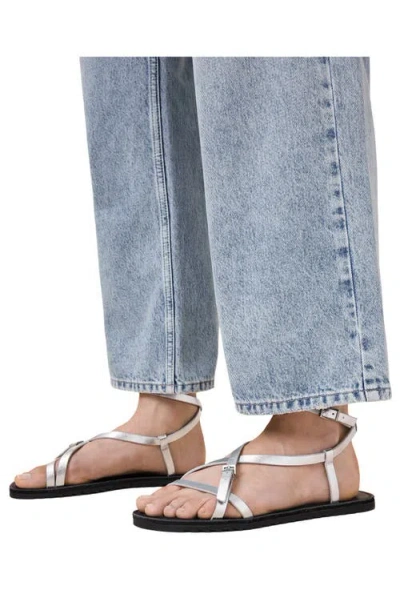 Allsaints Tyla Ankle Strap Sandal In Silver