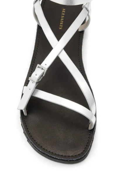 Allsaints Tyla Ankle Strap Sandal In Silver