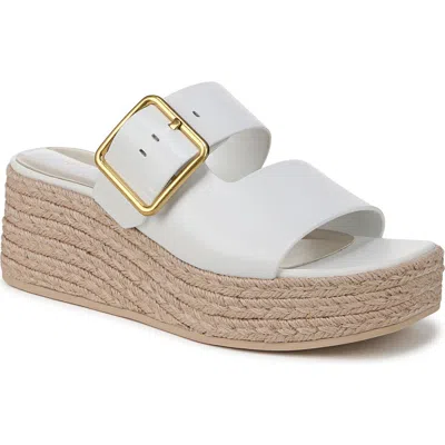 Franco Sarto Women's Taziana Open Square Toe Espadrille Slide Platform Sandals In White