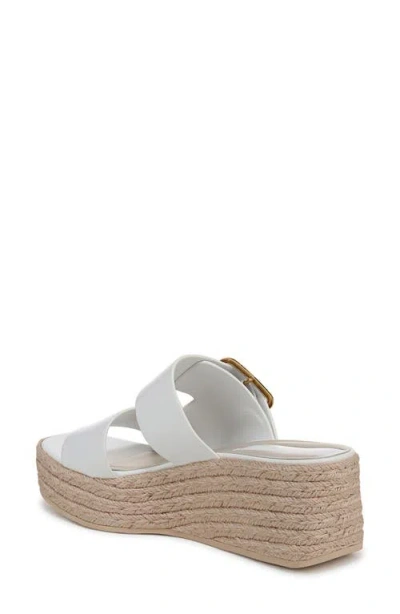 Franco Sarto Women's Taziana Open Square Toe Espadrille Slide Platform Sandals In White