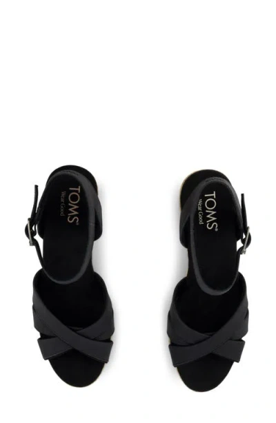 Toms Women's Majorca Rope Strappy Platform Sandal Leather In Black