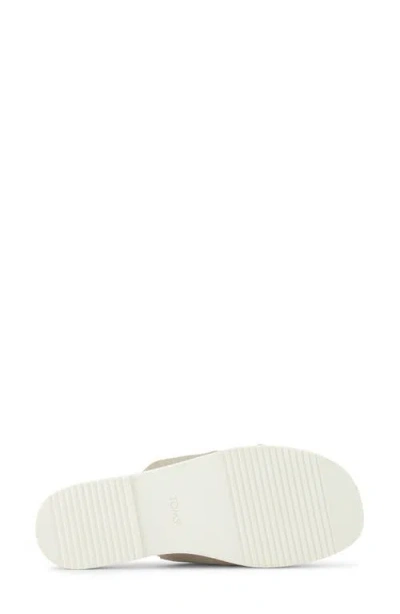 Toms Mae Crisscross Slide Sandal In Champagne Metallic Suede