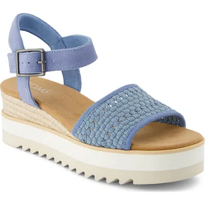 Toms Women's Diana Platform Wedge Sandals In Blue