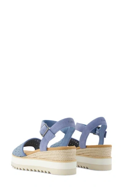 Toms Women's Diana Platform Wedge Sandals In Blue